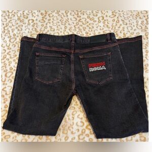 Fendi Black Jeans with Red Accents for Men